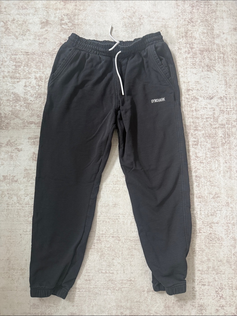 Gymshark Black Drawstring Joggers with Elastic Cuffs